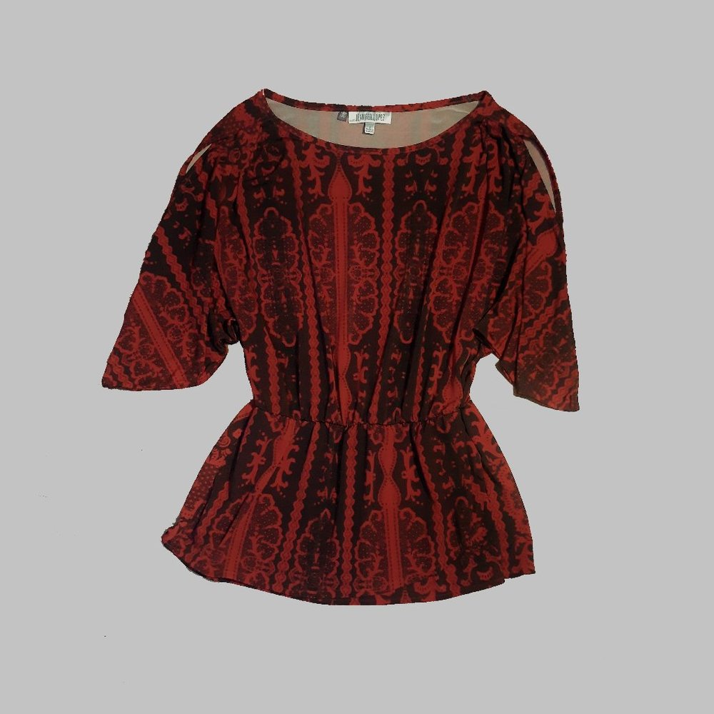Jennifer Lopez Red/Black Top